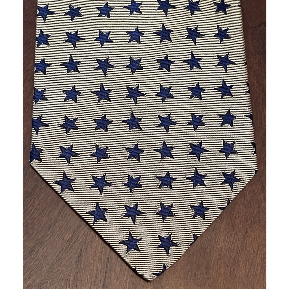 Breuer Gold Blue Hand Made 100% Silk Men’s Neck Tie Made In France